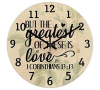 Madcolitote But The Greatest of These Is Love I Corinthians 13-13 Horloge murale avec verset de la Bible 30,5 cm Décoration d'intérieur chrétienne pour cuisine, salon, chambre à coucher, bureau