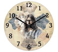 Madcolitote Grande horloge murale en bois avec verset de la Bible 25,4 cm Be still And Know That I Am God Psaum 46 10 Horloge Écriture chrétienne Décoration d'intérieur pour cuisine, salon, chambre à