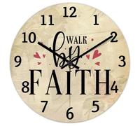 Madcolitote Grande horloge murale en bois avec verset de la Bible de Jésus - 38,1 cm - Facile à lire - Décoration d'intérieur pour cuisine, chambre à coucher, salon, salle de classe