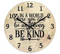 Madcolitote Grande horloge murale en bois avec verset de la Bible de Jésus 38,1 cm In A World Where You Can Be Anything Be Kind, décoration d'intérieur pour salon, cuisine, chambre à coucher, salle de