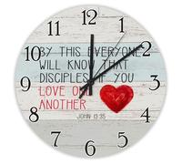Madcolitote Horloge murale avec citation de Jésus - 30,5 cm - Fonctionne avec piles - Par This Everyone Will Know That Jesus Bible Verse - Décoration pour bureau, maison, mariage, anniversaire
