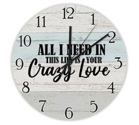 Madcolitote Horloge murale avec citation de Jésus 30,5 cm Horloge murale à piles All I Need in This Life Is Your Crazy Love Verse de la Bible Décoration pour salon, chambre, bureau, cuisine, cadeau de