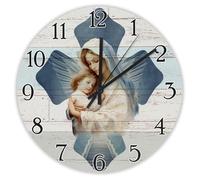 Madcolitote Horloge murale avec citation de Jésus - Fonctionne avec piles - 30,5 cm - Crèche de Noël - Croix - Verset de la Bible - Décoration chrétienne - Cadeau pour homme, femme, ami, anniversaire