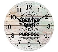 Madcolitote Horloge murale avec verset de la Bible de Jésus - 30,5 cm - Créée avec un objectif - Facile à lire - Écriture chrétienne - Décoration d'intérieur pour cuisine, salon, chambre à coucher