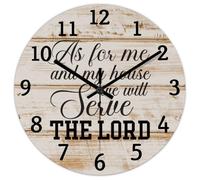 Madcolitote Horloge murale avec verset de la Bible de Jésus - Fonctionnement à piles - 25,4 cm - Comme pour Me Joshua 24 et 15 - Facile à lire - Écriture chrétienne - Décoration d'intérieur pour salon