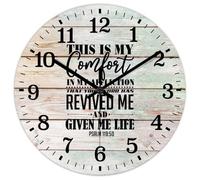 Madcolitote Horloge murale avec verset de la Bible et inscription « This Is My Comfort in My Affliction » - 30,5 cm - Fonctionnement à piles - Décoration murale pour salon, cuisine, chambre à coucher