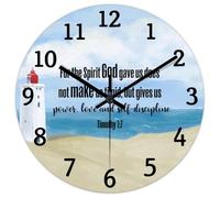 Madcolitote Horloge murale avec verset de la Bible - Fonctionnement à piles - 25,4 cm - Pour l'esprit que Dieu nous a donné does - Horloge murale silencieuse - Décoration d'intérieur pour cuisine
