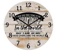 Madcolitote Horloge murale chrétienne à piles avec verset de la Bible - 38,1 cm - Inscription « I Have Said These Things to You » - Décoration d'intérieur pour salon, cuisine, chambre à coucher, salle