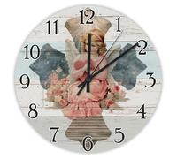 Madcolitote Horloge murale chrétienne avec verset de la Bible - 25,4 cm - Fonctionnement à piles - Silencieuse - Facile à lire - Décoration d'intérieur pour cuisine, chambre à coucher, salon, salle de