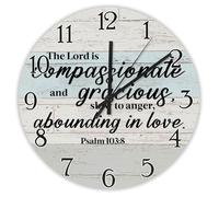 Madcolitote Horloge murale de 25,4 cm avec verset de la Bible - Grande horloge murale à piles « This Is Love Not That We Loved God Jésus » - Citation religieuse chrétienne - Cadeau de Thanksgiving