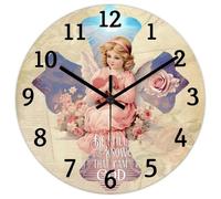 Madcolitote Horloge murale de 25,4 cm avec verset de la Bible - Grande horloge murale en bois Be still And Know That I Am God 1 Jésus - Citation religieuse chrétienne - Cadeau de Thanksgiving pour