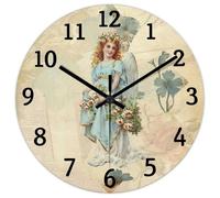 Madcolitote Horloge murale de 25,4 cm avec verset de la Bible - Horloge murale à piles - Croix d'ange silencieuse - Citation religieuse chrétienne - Cadeau de Thanksgiving pour elle
