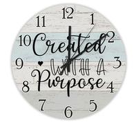 Madcolitote Horloge murale de 25,4 cm avec verset de la Bible - Horloge murale en bois à piles créée avec un but - Citation de Jésus religieuse chrétienne - Cadeau de Thanksgiving pour elle
