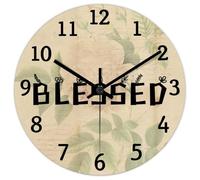 Madcolitote Horloge murale de 25,4 cm avec verset de la Bible - Horloge murale en bois à piles - Sans tic-tac - Citation religieuse chrétienne - Cadeau de Thanksgiving pour elle