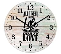 Madcolitote Horloge murale de 30,5 cm avec verset de la Bible - Fonctionne avec piles - Inscription « All I Need in This Life Is Your Crazy Love Jésus » - Cadeau religieux chrétien - Cadeau de