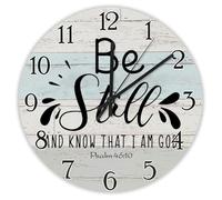 Madcolitote Horloge murale de 30,5 cm avec verset de la Bible - Grande horloge murale à piles Be Still And Know That I Am God Jésus - Citation religieuse chrétienne - Cadeau de Thanksgiving pour elle