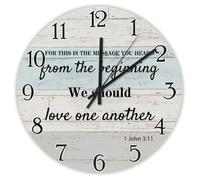 Madcolitote Horloge murale en bois avec citation de Jésus 30,5 cm - Fonctionne avec piles pour This Is The Message You Heard Jésus verset de la Bible - Décoration pour salon, chambre à coucher