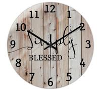 Madcolitote Horloge murale en bois avec verset de la Bible de Jésus - 25,4 cm - Facile à lire - Écriture chrétienne - Décoration d'intérieur pour cuisine, chambre à coucher, salon, salle de classe