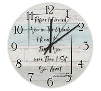 Madcolitote Horloge murale en bois avec verset de la Bible de Jésus de 38,1 cm - Fonctionne avec piles « Before I Formed You in The Womb I Knew You » - Décoration d'intérieur pour cuisine, salon