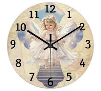 Madcolitote Horloge murale en bois avec verset de la Bible - Grande horloge murale chrétienne à piles - 25,4 cm - Décoration religieuse silencieuse pour bureau, école, salle de bain