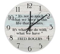 Madcolitote Horloge murale en bois « It's Not So Much What We Have in This Life » avec verset de la Bible de Jésus, fonctionne avec piles, 38,1 cm, décoration religieuse chrétienne pour chambre à