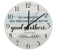 Madcolitote Horloge murale en bois « No One Should Seek Their Own Good » - 38,1 cm - Décoration d'intérieur chrétienne pour cuisine, chambre, salon, bureau