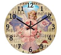 Madcolitote Horloge murale en forme de croix d'ange avec verset de la Bible - Fonctionne avec piles - 38,1 cm - Décoration murale chrétienne pour la maison, la cuisine, le bureau, l'école, la salle de