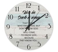 Madcolitote Horloge murale « Live in such a way that those who know you » - 38,1 cm - Grande horloge murale à piles - Décoration d'intérieur chrétienne pour salon, cuisine, chambre à coucher, bureau