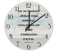 Madcolitote Horloge murale religieuse 30,5 cm So in Christ Jesus You Are All Children of God through Jesus Bible Verse Decor Living Room Decor Gift for Man Woman Friend Anniversary
