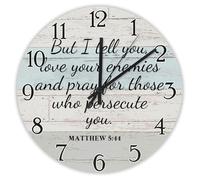Madcolitote Horloge murale religieuse chrétienne en bois de 25,4 cm pour l'esprit que Dieu nous a donné ne fait pas le verset de la Bible Décoration chrétienne Cadeau pour homme, femme, ami