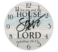 Madcolitote Horloge murale religieuse en bois 38,1 cm As for Me And My House We Will Serve The Lord Bible Verse Christian Decor Salon Cadeau pour homme, femme, ami, anniversaire de mariage