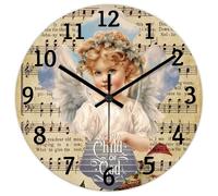 Madcolitote Horloge murale religieuse en bois à piles 30,5 cm avec verset de la Bible Un enfant de Dieu Décoration chrétienne pour salon, chambre à coucher, bureau, cuisine, cadeau de mariage
