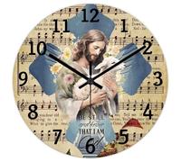 Madcolitote Horloge murale religieuse en bois de 30,5 cm avec inscription Be still And Know That I Am God Psaum 46 10 Jésus Bible Verse Décoration de salon Cadeau pour homme, femme, ami