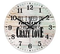Madcolitote Horloge murale ronde avec verset de la Bible de Jésus de 30,5 cm - Fonctionne avec piles - Inscription « All I Need in This Life Is Your Crazy Love » - Décoration d'intérieur pour cuisine