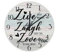 Madcolitote Horloge murale ronde avec verset de la Bible Live Every Moment Laugh - 30,5 cm - Silencieuse - Décoration d'intérieur chrétienne pour cuisine, chambre à coucher, salon, bureau