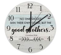 Madcolitote Horloge murale ronde décorative avec verset de la Bible de Jésus - 25,4 cm - Personne ne devrait chercher sa propre bonne horloge murale - Décoration d'intérieur pour chambre à coucher