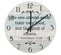 Madcolitote Horloges décoratives rondes avec verset de la Bible - Fonctionne avec piles - 25,4 cm - Personne ne devrait chercher sa propre bonne horloge - Décoration d'intérieur pour chambre à coucher