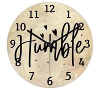 Madcolitote Humble Horloge murale en bois avec verset de la Bible 25,4 cm Horloge murale à piles sans tic-tac Décoration religieuse chrétienne pour bureau, école, salle de bain