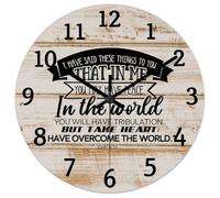 Madcolitote I Have Said These Things to You Horloge murale en bois avec verset de la Bible Horloge murale chrétienne à piles 30,5 cm Décoration religieuse chrétienne silencieuse pour salon, chambre à