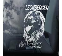 Madcolitote Leonberger on Board Autocollant en vinyle pour fenêtre de voiture Motif chien Leonberger