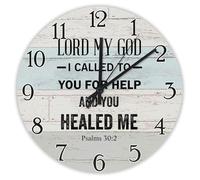 Madcolitote LORD My God I Called to You for Help And You Healed Me Psaums 30 ~ 2 Horloge murale en bois avec verset de la Bible de Jésus 30,5 cm Citation religieuse Décoration artistique pour chambre