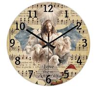 Madcolitote Love Them Anyway Horloge murale avec verset de la Bible - 38,1 cm - Fonctionnement à piles - Silencieuse - Décoration murale chrétienne pour salon, cuisine, chambre à coucher, salle de