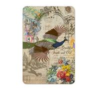 Madcolitote Pancarte en métal en forme de plume de paon - Belle plaque murale vintage rustique pour décoration murale pour maison, homme, grotte, portail, jardin - 20,3 x 30,5 cm