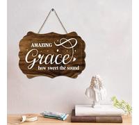 Madcolitote Panneau de palette chrétien en bois avec verset de la Bible rustique Amazing Grace How Sweet The Sound - 15,2 x 25,4 cm - Décoration murale pour salon et chambre à coucher