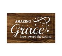Madcolitote Panneau en bois avec verset de la Bible rustique Amazing Grace How Sweet The Sound Art mural antique rétro Écriture en bois Décoration murale de ferme pour maison, grotte, porte, jardin