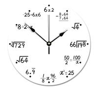 Madcolitote Planche de grange rétro française en bois - Horloge murale en bois - Équations mathématiques - Fonctionne avec piles - 25,4 cm - Décoration pour chambre à coucher, salon, bureau