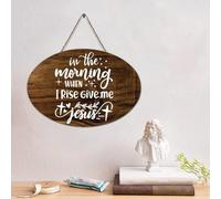 Madcolitote Verset de la Bible rustique en bois - Signes chrétiens « In The Morning When I Rise Give Me Jesus » - Décoration murale vintage pour maison, grotte, porte, jardin, bars, cafés - 15,2 x