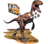 Madd CAPP 884016 Shape Puzzle Junior Contour Velociraptor 100 pièces pour Adultes et Enfants Marron