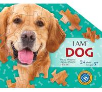 Madd Capp: I Am Dog - Puzzle de 24 pièces - Puzzle en forme de tête d'animal pour enfants, taille 35,6 x 45,7 cm, pièces surdimensionnées, référence d'affiche, livret d'information éducatif amusant