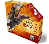 Madd Capp: I Am Dragon - Puzzle de 1000 pièces en forme de dragon, taille finie, 41 x 20 cm, avec livret d'information éducatif amusant, puzzle fantaisie